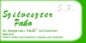 szilveszter pako business card